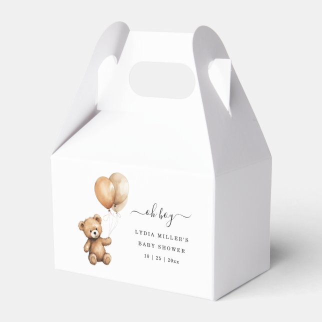 Teddy Bären Balloons Babydusche Geschlecht neutral Geschenkschachtel (Vorderseite)