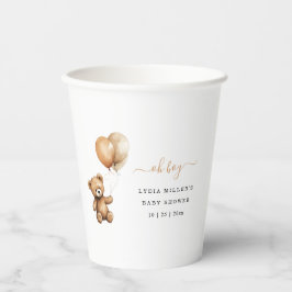 Teddy Bären Balloons Babydusche Geschlecht neutral Pappbecher