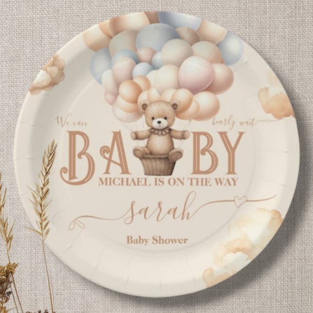 Teddy Bären Balloons frühes Warten Geschlecht neut Pappteller (Von Creator hochgeladen)