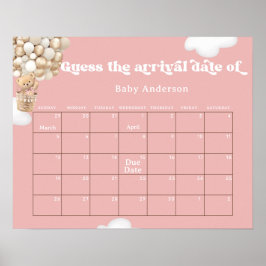 Teddy Bären Balloons Ratet den Fälligkeitskalender Poster