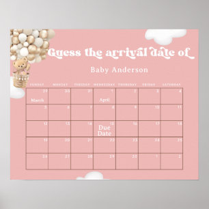 Teddy Bären Balloons Ratet den Fälligkeitskalender Poster