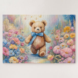 Teddy Bären beim Bummel in einem Teiggarten Puzzle