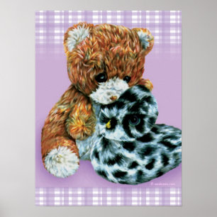 Teddy Bären Cuddles Baby Light lila Print Poster