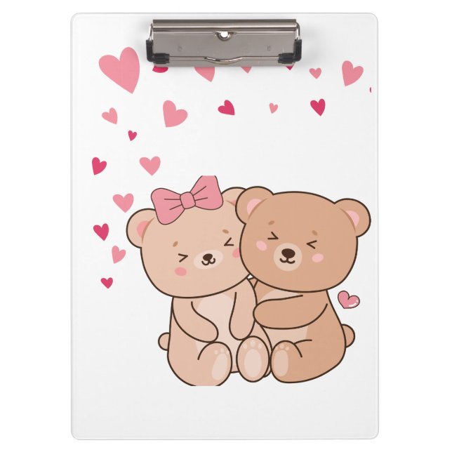 Teddy Bären Design für Valentine Geschenke Klemmbrett (Vorderseite)