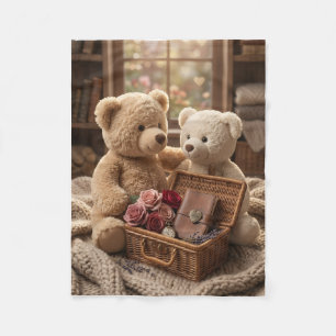 Teddy Bären Gemütliches Picknick Vintage-Wärme Fle Fleecedecke