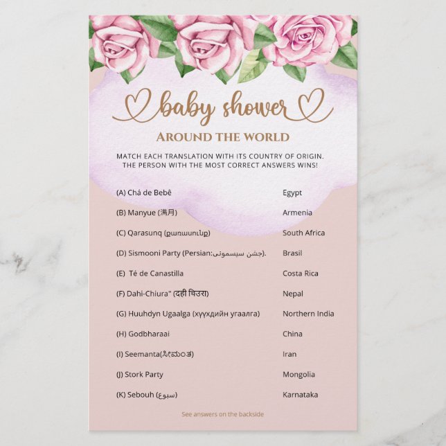 Teddy Bären Girl Baby Dusche rund um die Welt (Vorderseite)