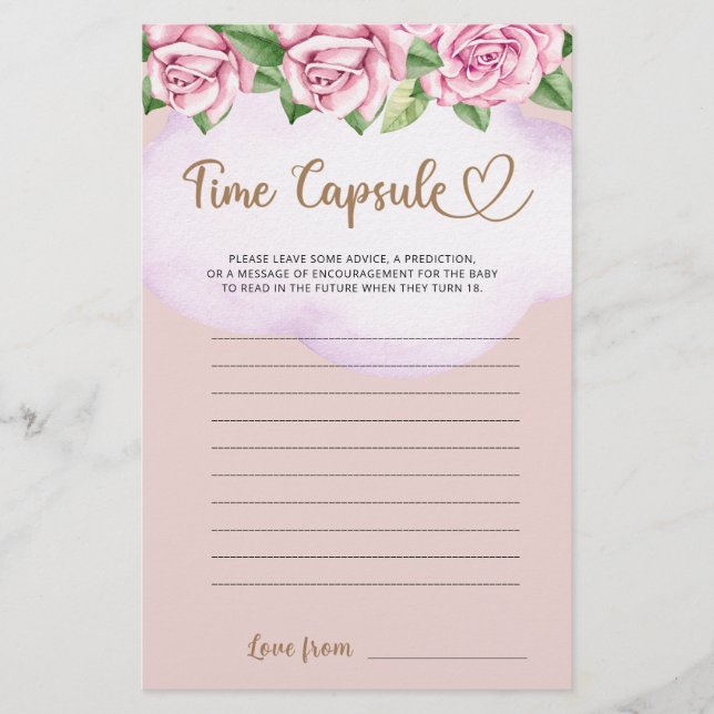 Teddy Bären Girl baby Dusche Time Kapsel (Vorderseite)