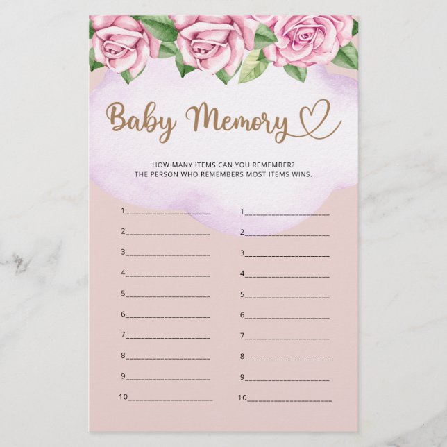 Teddy Bären Girl Dusche Baby Memory (Vorderseite)