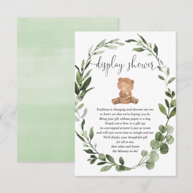 Teddy Bären Grüne Eukalyptus zeigen Dusche Begleitkarte (Vorne/Hinten)