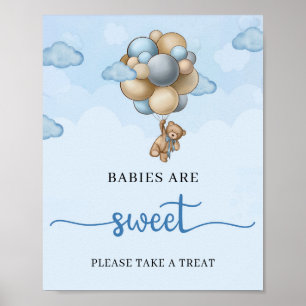 Teddy Bären Heißluftballon Babys sind süße Zeichen Poster