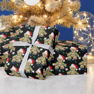 Teddy Bären in Weihnachtsbeleuchtung Geschenkpapier