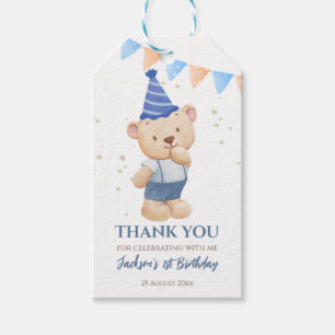 Teddy Bären Jungs Geburtstag Danke personalisiert Geschenkanhänger