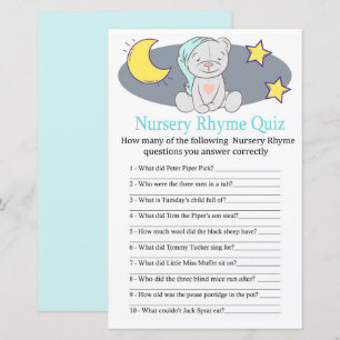 Teddy Bären Kinderzimmer Rhyme Quiz Kinderduschens