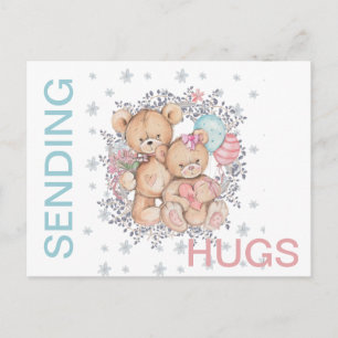 Teddy Bären LIEBE gut SENDING HUGS Postkarte