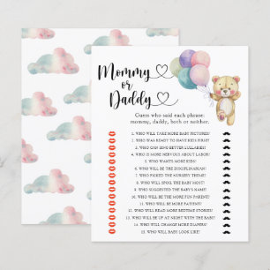 Teddy Bären - Mama oder Papa Baby Duschgame