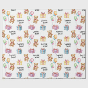 Teddy Bären mit der Überraschung von Natasha Us Geschenkpapier