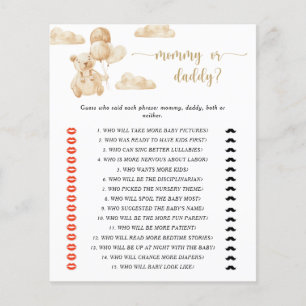 Teddy Bären Mommy oder Daddy Baby Dusche Spiel