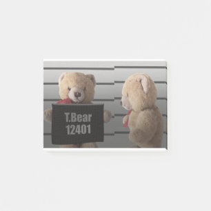 Teddy Bären Mugshot Post-it Klebezettel