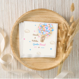 Teddy Bären Niedlich Gender Reveal Pink Blue Serviette