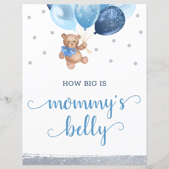 Teddy Bären raten, wie groß Mama's Bauch-Zeichen i (Vorderseite)