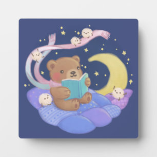 Teddy Bären Reading mit/ Fluffy Monsters Illustrat Fotoplatte