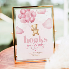 Teddy Bären rosa Ballons Baby Books for baby Poster