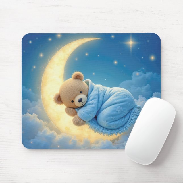 Teddy Bären schlafen auf dem Mond Mousepad (Mit Mouse)