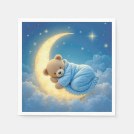 Teddy Bären schlafen auf dem Mond Serviette
