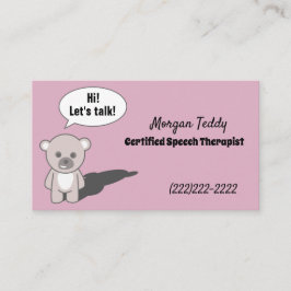 Teddy Bären sprechen Print Niedlich Speech Therapy Visitenkarte