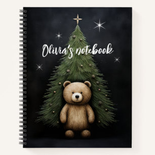 Teddy Bären und WeihnachtsbaumNotebook Notizbuch