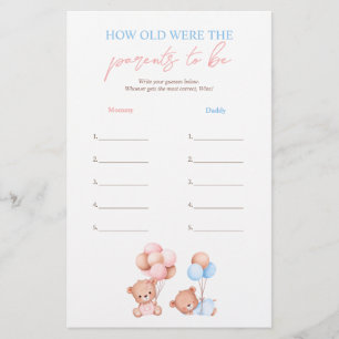 Teddy Bären wie alt waren die Eltern, um zu spiele Flyer