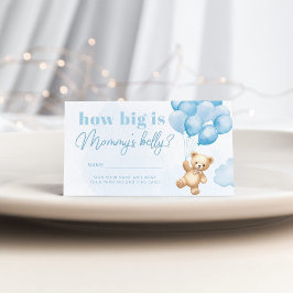 Teddy Bärenballons blau, wie groß der Bauch der Ma Begleitkarte
