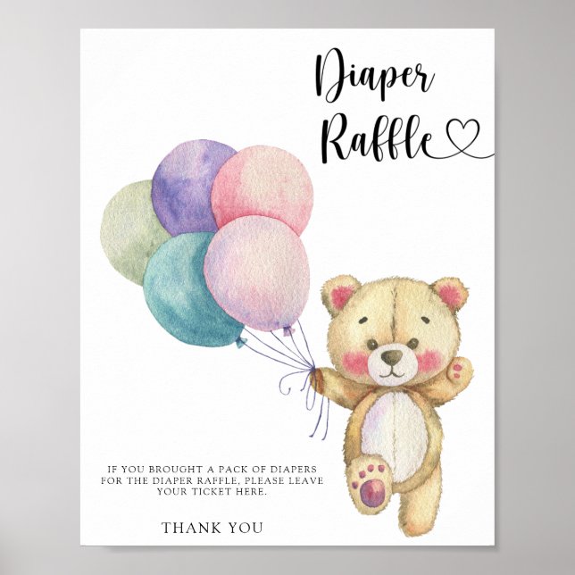 Teddy Bärenballons - Windelraffinerie Poster (Vorne)