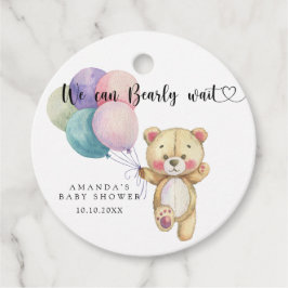 Teddy Bärenballons - wir können schon warten Geschenkanhänger