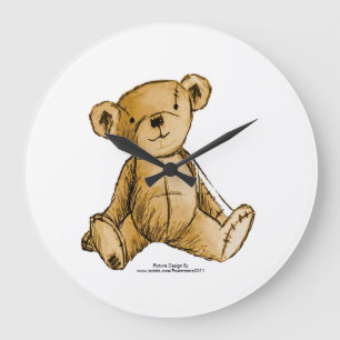 Teddy-Bärenbild für die große Runde Wanduhr
