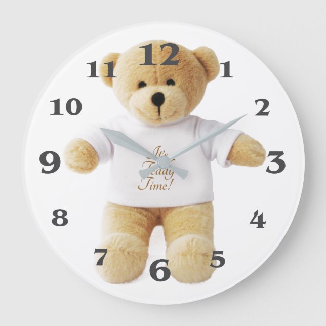Teddy-Bärenbild für die runde (große) Wall-Uhr Große Wanduhr (Vorderseite)