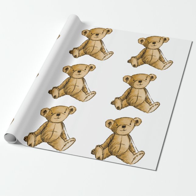 Teddy-Bärenbild für Matte-Wrapping-Paper Geschenkpapier (Ungerollt)