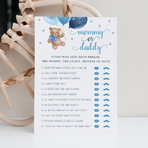 Teddy Bärenkarte für Mama oder Daddy Game Einladung