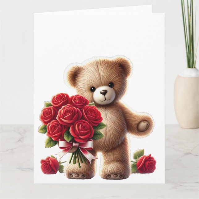 Teddy Bären's Romantische Geste Karte (Vorderseite)
