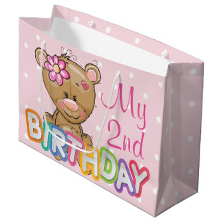 Teddy-Bärn-2. Geburtstags-Party-Gewohnheit Große Geschenktüte