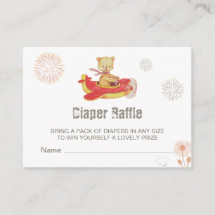 *~* Teddy-Bärn-Flugzeug-Feuerwerk-WindelRaffle Begleitkarte