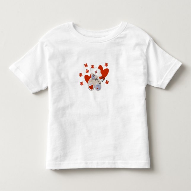 Teddy-Bärn-Krankenschwester-Liebe-T-Shirts und Kleinkind T-shirt (Vorderseite)