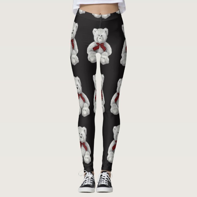 Teddy-Bärn-Muster, zeichnender Bleistift, Bär Leggings (Vorderseite)