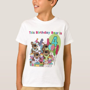 Teddy-Bärn-Party-4. Geburtstags-T-Shirts und T-Shirt