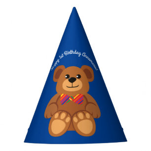 Teddy-Bärn-Regenbogen-niedliches 1. Partyhütchen