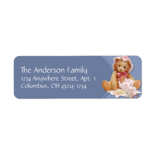 Teddy-Bärn-Tee-Party-Rücksendeadresse-Aufkleber