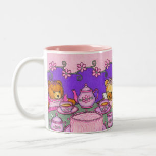 Teddy-Bärn-Tee-Party-Schale/Tasse Zweifarbige Tasse
