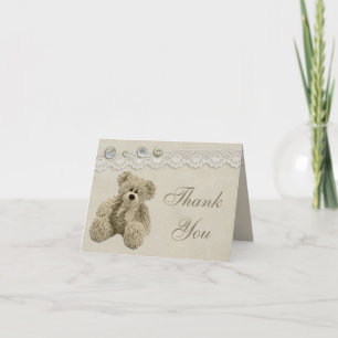 Teddy-Bärn-Vintage Spitze danken Ihnen Dankeskarte
