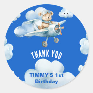 Teddy Bärs erster Geburtstag Einen Kurs abstecken Runder Aufkleber