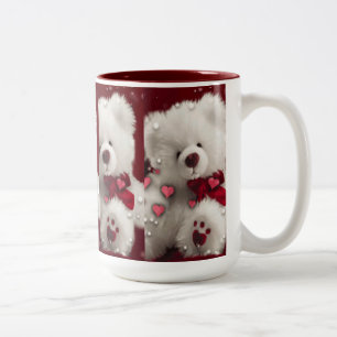 Teddy-Bärvalentine-Liebe-Tasse Zweifarbige Tasse